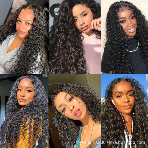 Cheap Human Hair Wig Indian Hair Extension Cuticle Alighned Jerry Curl Virgin Hair Transparent 4x4 Lace Front Wig For Women